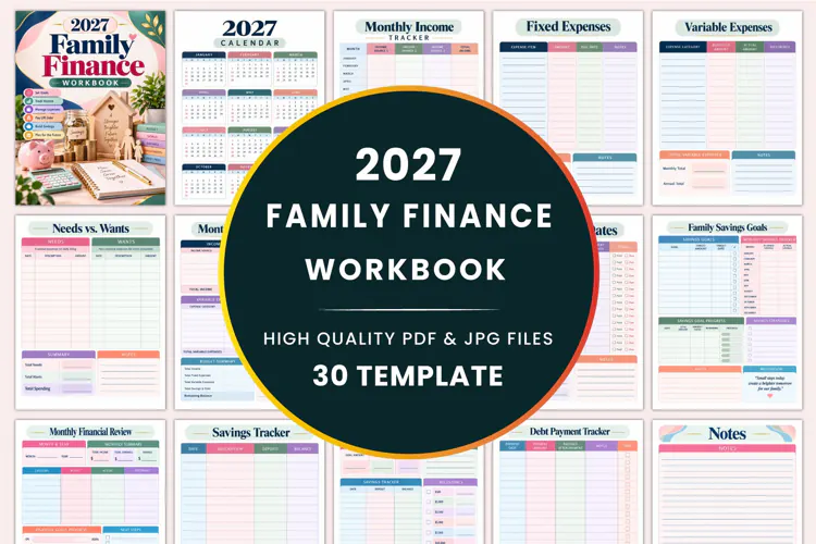 2027 Family Finance Workbook Kdp interiors