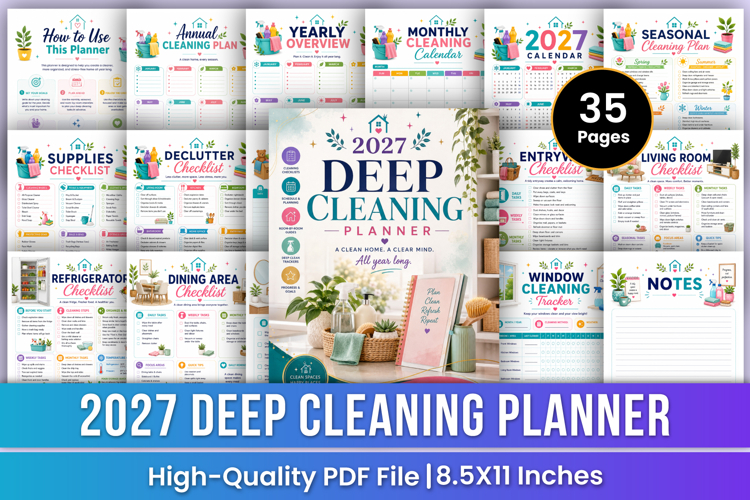2027 Deep Cleaning Planner | Home Cleaning & Organization