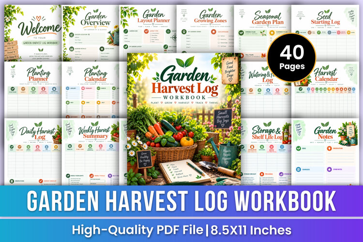 Garden Harvest Log Workbook | Garden Planning, Planting example image 1