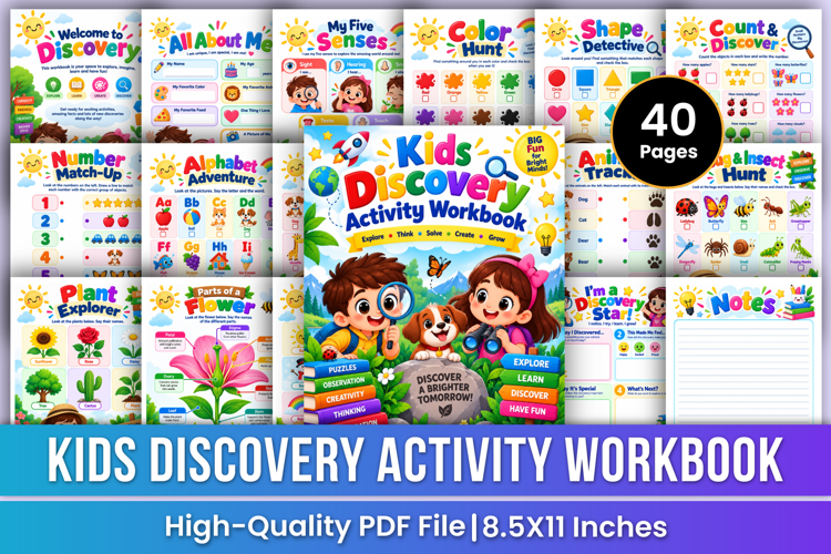Kids Discovery Activity Workbook | Educational Puzzles