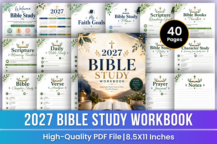 2027 Bible Study Workbook | Scripture Study, Prayer & Faith