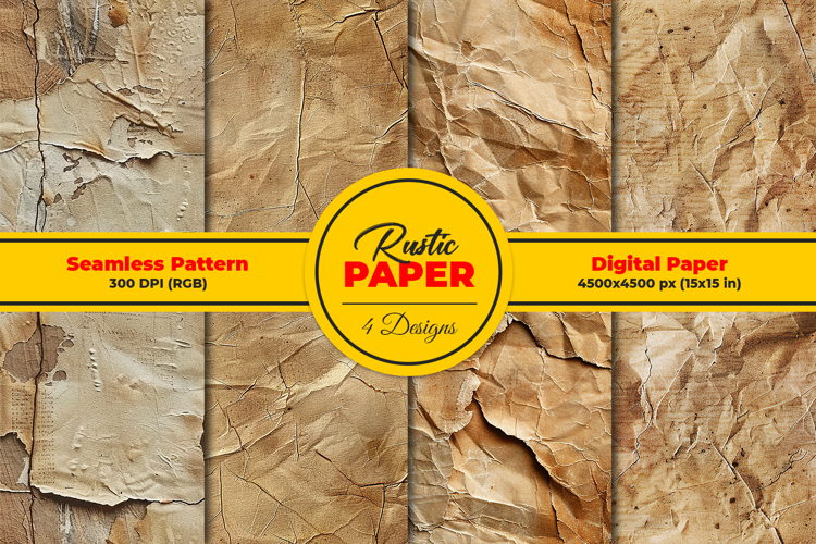 Rustic Paper Seamless Pattern and Digital Paper Design