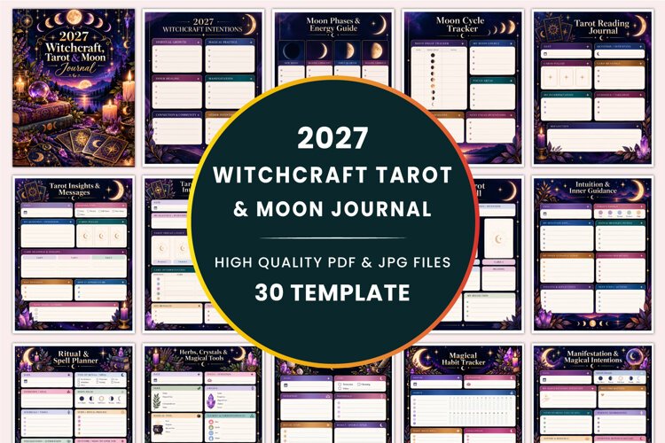 2027 Witchcraft, Tarot & Moon Journal Kdp example image 1