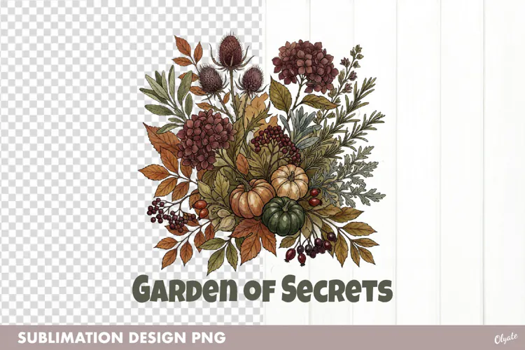 Garden of Secrets. Botanical Halloween Sublimation