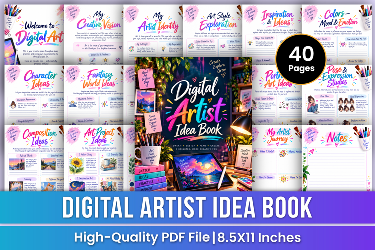 Digital Artist Idea Book | Digital Art Ideas, Drawin