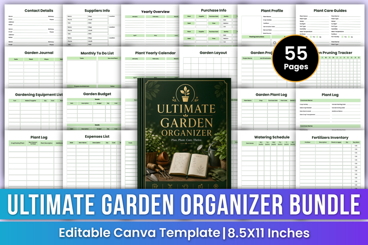 Ultimate Garden Organizer Bundle | Garden Planner, Plant