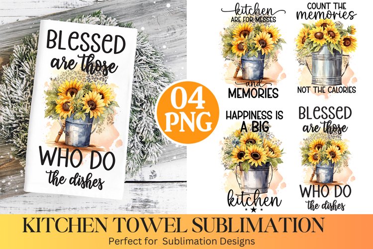 Sunflowers Towel Sublimation | Kitchen Towel Design