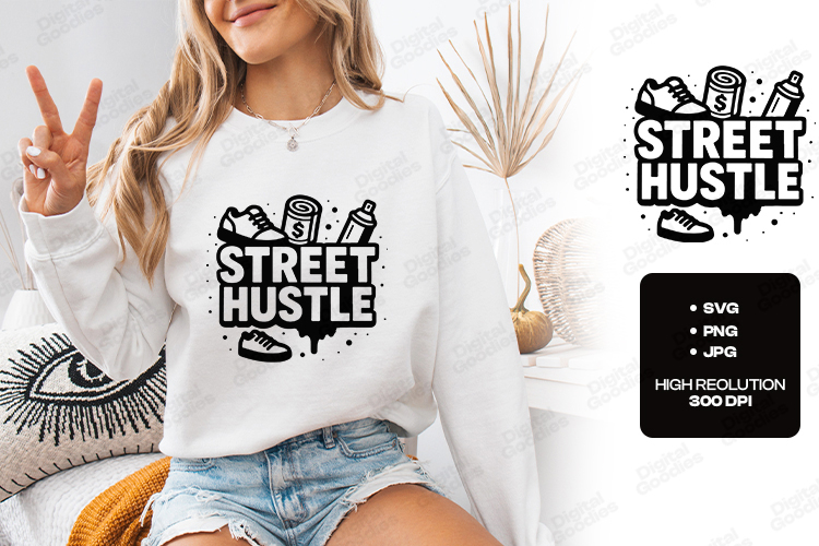 Street Hustle Urban Graphic Design for T-Shirts