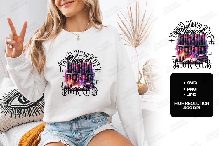 Proud Member Of Magical Book Club Reading Shirt Design