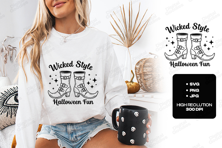 Wicked Style SVG - Halloween Witch Boots Spooky Fun Cut File