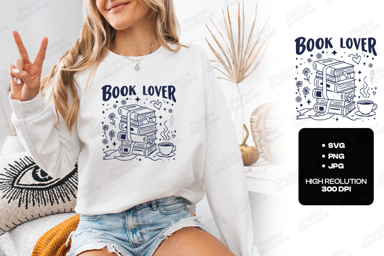 Book Lover Cozy Reading Stacked Books Shirt Design