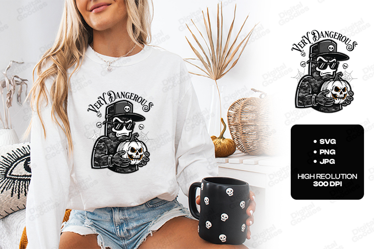 Very Dangerous SVG - Urban Streetwear Ghost Halloween PNG