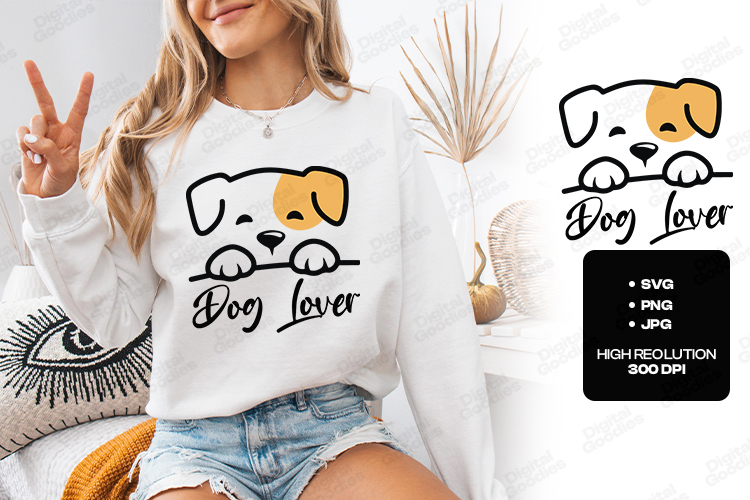 Dog Lover Cute Puppy Line Art Design