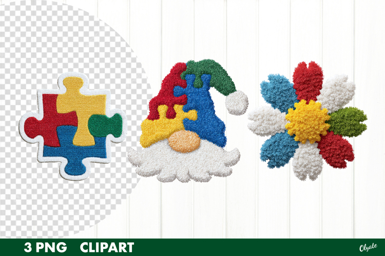 Faux Yarn Autism Sublimation, Autism Clipart PNG