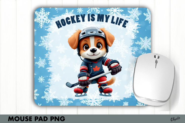 Dog Winter Sport, Hockey Is My Life Mouse Pad PNG