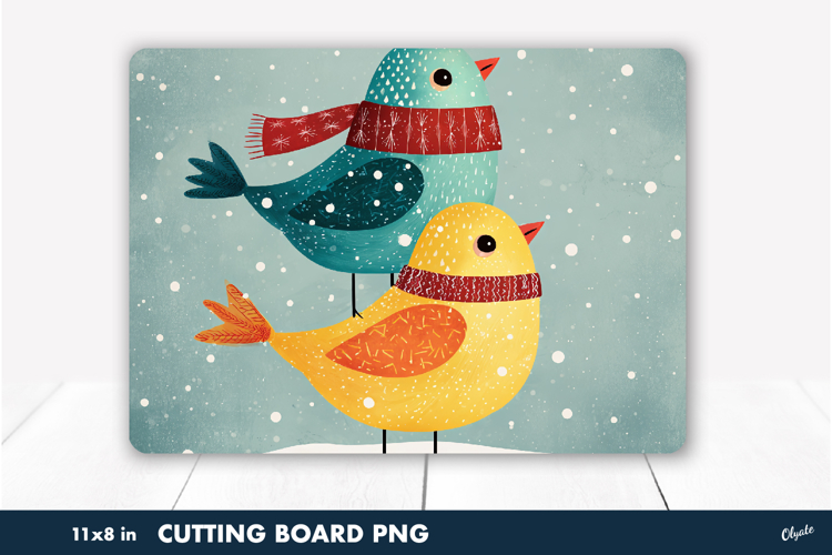 Cutting Board Winter Bird Sublimation
