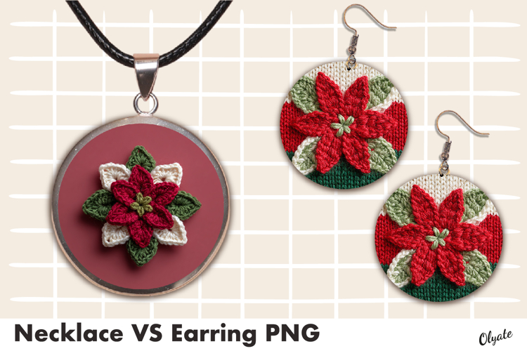 Jewelry, Earring Christmas, Pendant Sublimation PNG