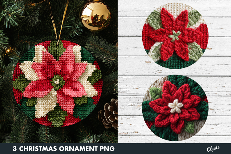 Christmas Red Ornament Sublimation PNG
