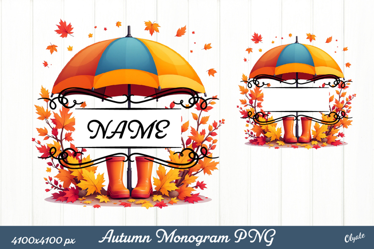 Family Monogram Sublimation. Cozy Autumn PNG