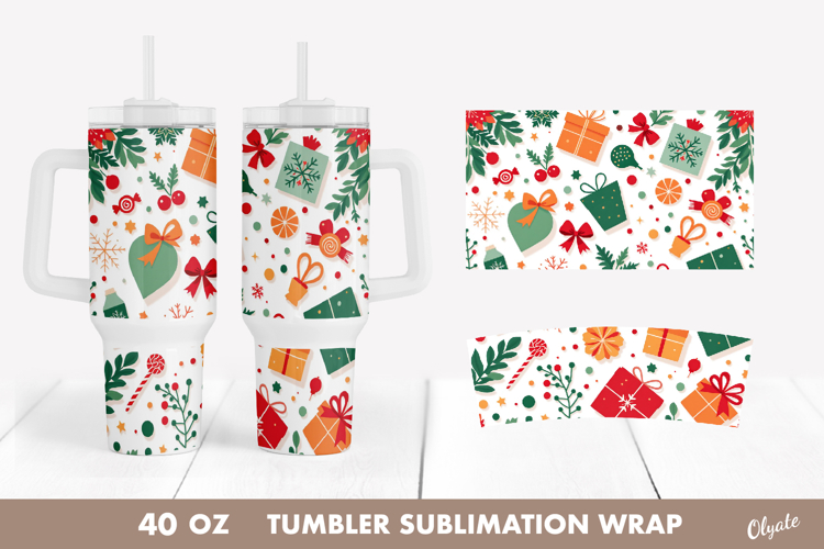 40 OZ Tumbler Wrap, Christmas Tumbler Sublimation