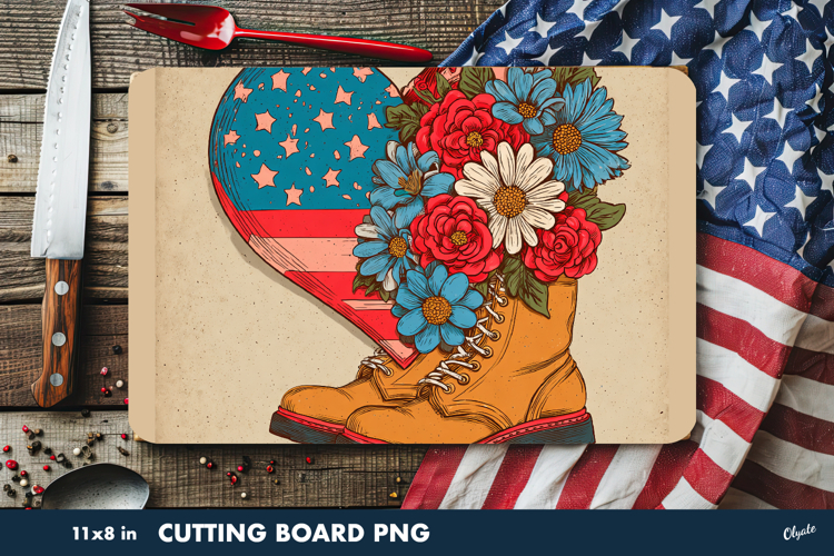 Patriotic, Veterans Day PNG, Cutting Board Sublimation