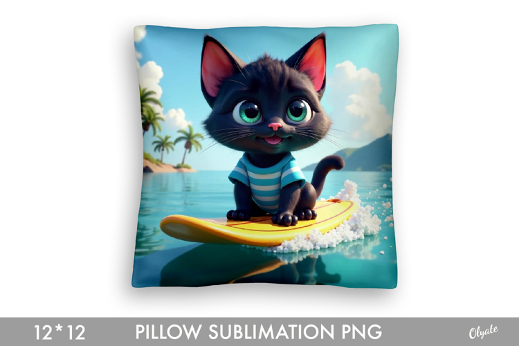 Summer Pillow Sublimation. Cute Animal PNG