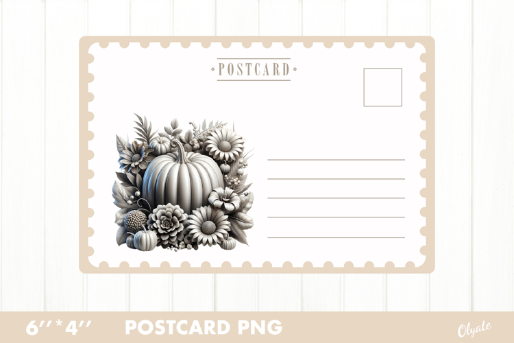 Vintage Halloween Card PNG. Pumpkin Postcard PNG