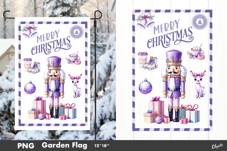 Merry Christmas Garden Flag Sublimation PNG