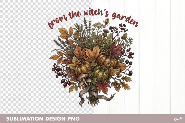 Witch's Botanical Garden. Halloween Sublimation PNG example image 1