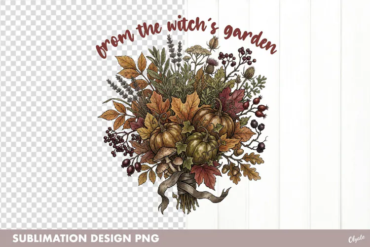 Witch's Botanical Garden. Halloween Sublimation PNG