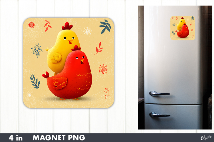 Christmas Cute Bird Magnet, Winter Fridge Magnet PNG