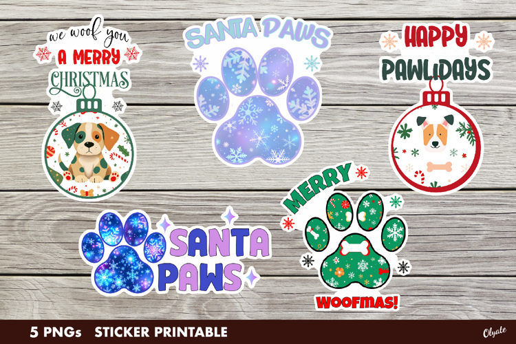 Christmas Dog Sticker Sublimation. Christmas Dog PNG