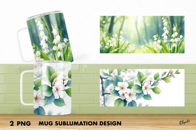 Mug Spring Sublimation Wrap PNG