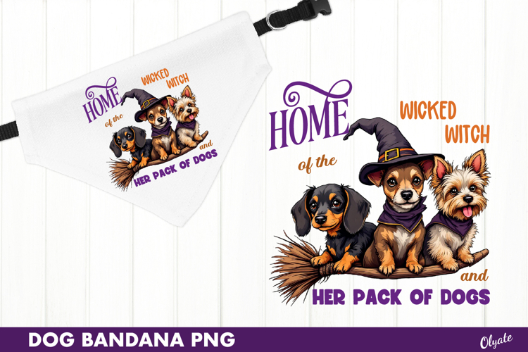 Bandana Dog Sublimation PNG. Funny Halloween Dog Quote PNG