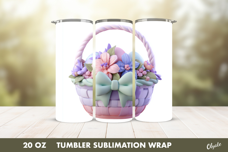 Easter Basket Tumbler Sublimation, 20 OZ Tumbler Wrap