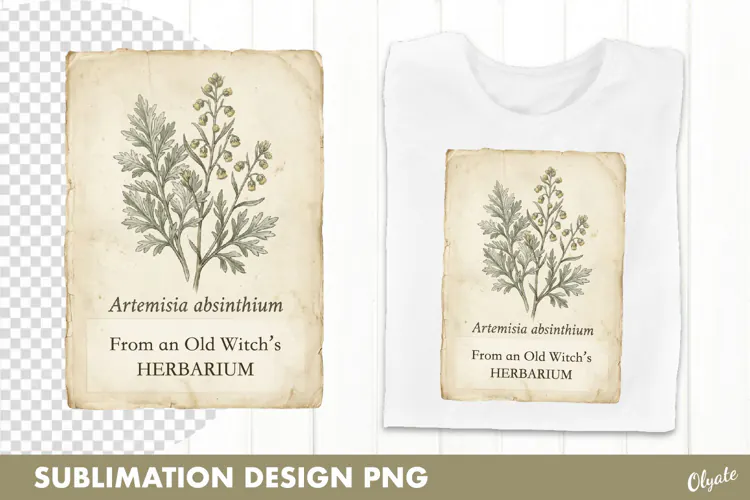 Witch’s Herbarium PNG. Vintage Botanical Illustration