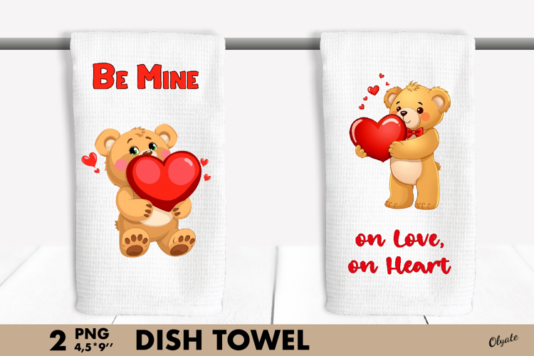Valentine’s Day Dish Towel PNG