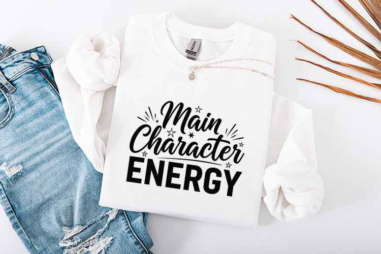 Main Character Energy SVG - Trendy Aesthetic Quote PNG