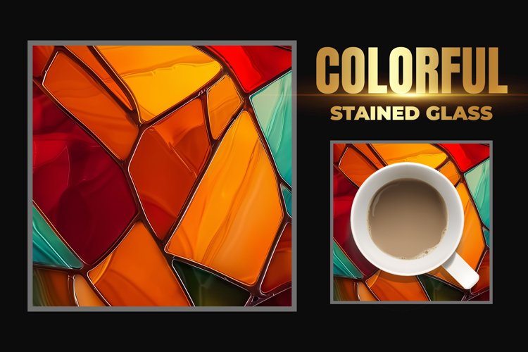 Colorful Stained Glass Square Coaster