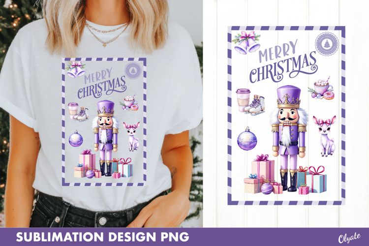 Lilac Christmas Post Stamp Sublimation PNG