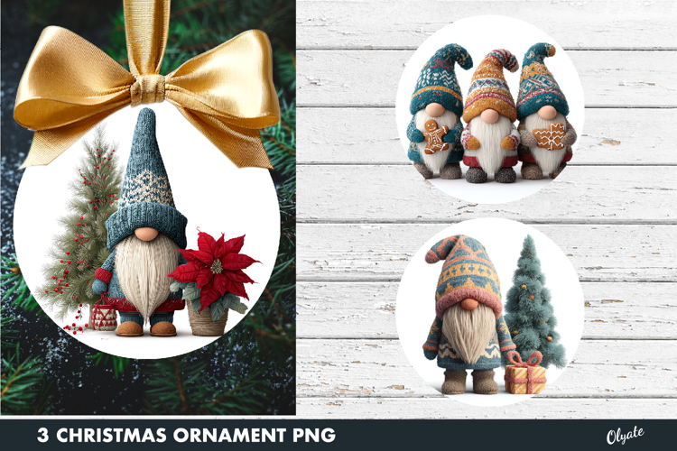 Cute Gnome Ornament Sublimation PNG