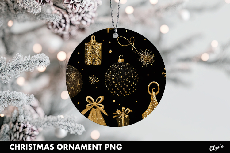 Christmas Black Ornament PNG