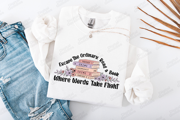 Escape The Ordinary Read A Book Vintage Reading Design