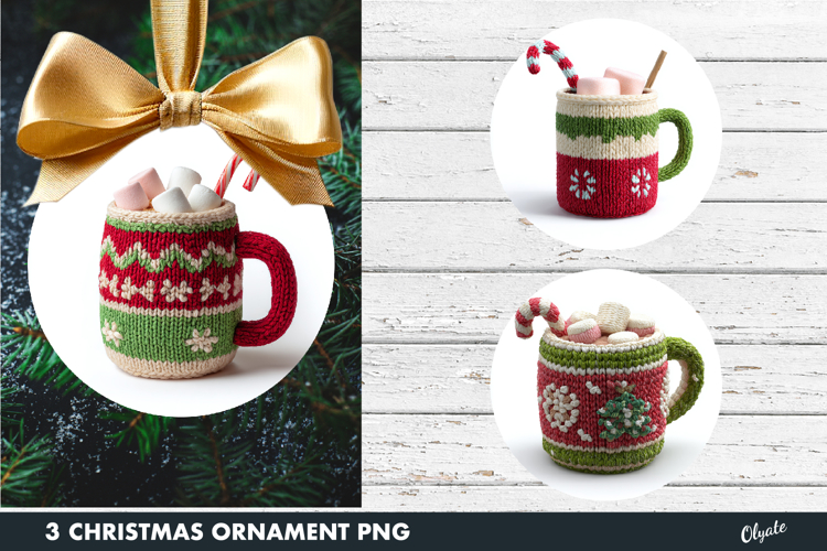 Knitting Coffee Ornament Sublimation PNG