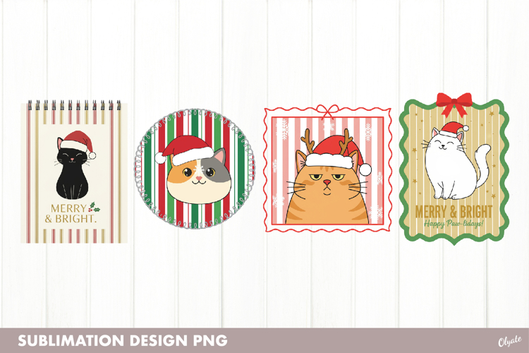 Christmas Frame PNG. Funny Cat Christmas PNG