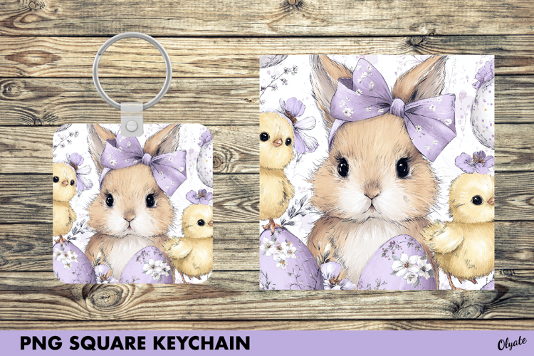 Watercolor Easter Keychain Sublimation PNG