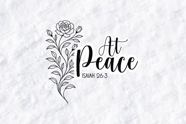 At Peace Floral Quote SVG Design Christian Art