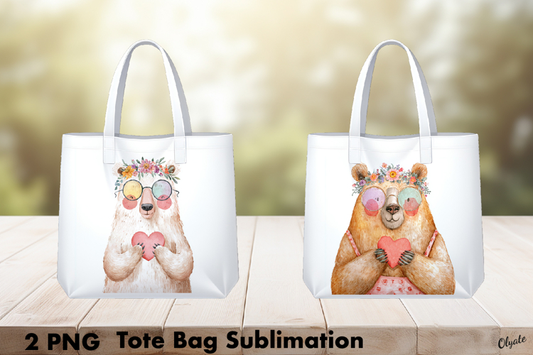 Funny Valentine Tote Bag PNG, Whimsical Animal Sublimation