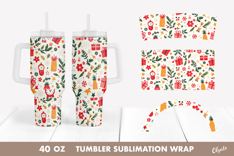 40 OZ Tumbler Wrap, Christmas Tumbler Sublimation