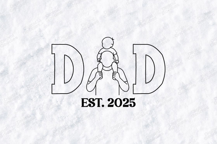Dad Est 2025 SVG Father and Son Sublimation Design PNG JPG